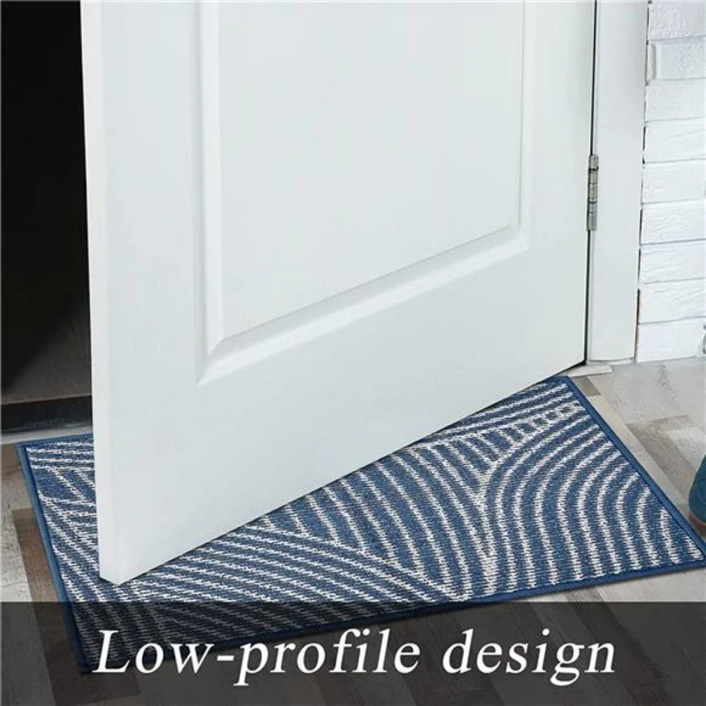 Indoor Door Mat, Non-Slip Absorbent Entryway Rug Resist Floor Mats f(Blue)